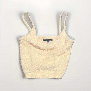 Kendall & Kylie Soft Cream Fuzzy Tank Top